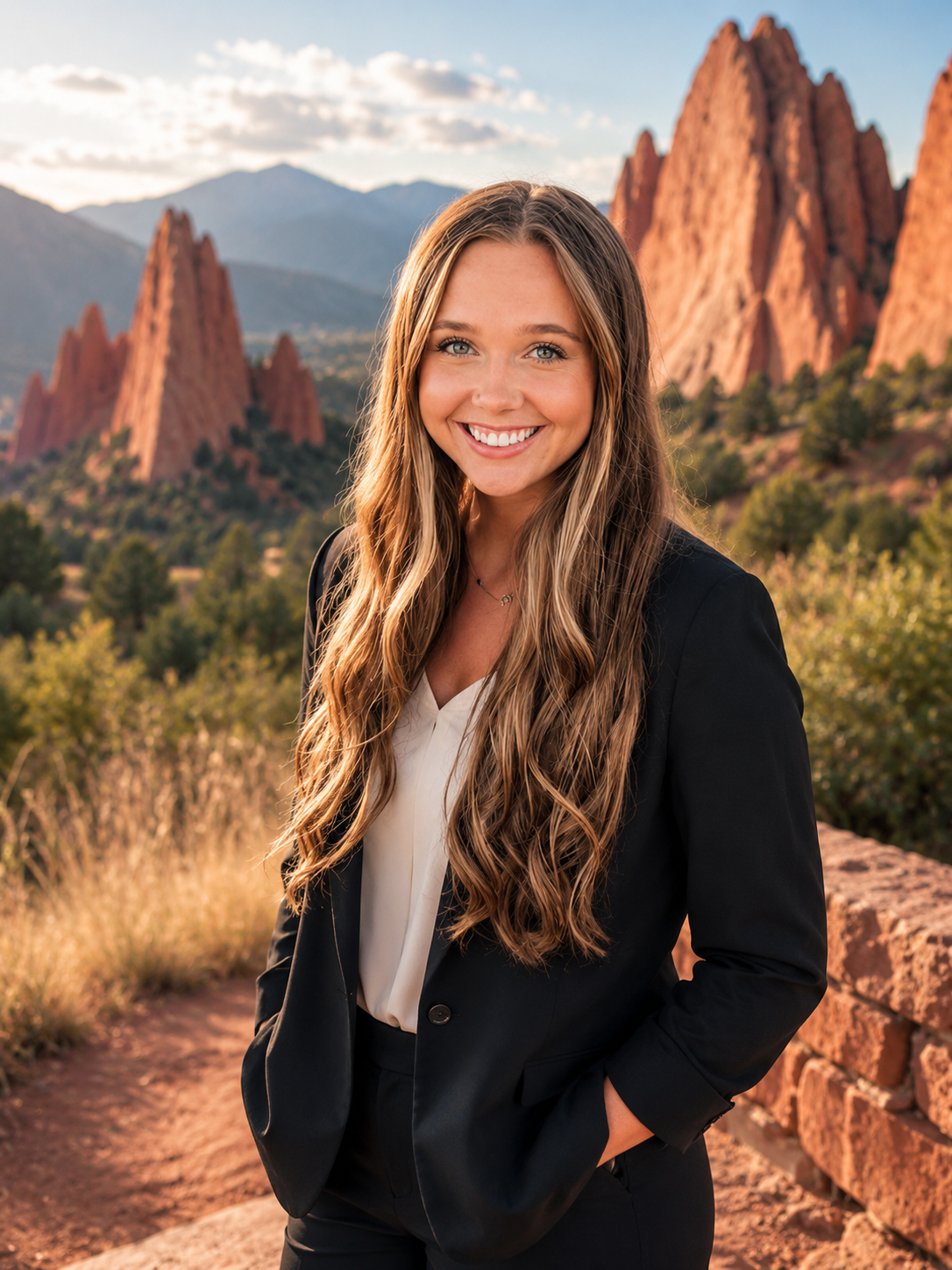Professional portrait of Caylie Wilcut at Garden of the Gods in Colorado Springs